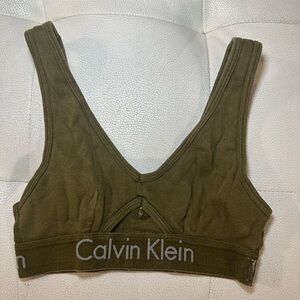 Calvin Klein Olive Green Women's Workout Top